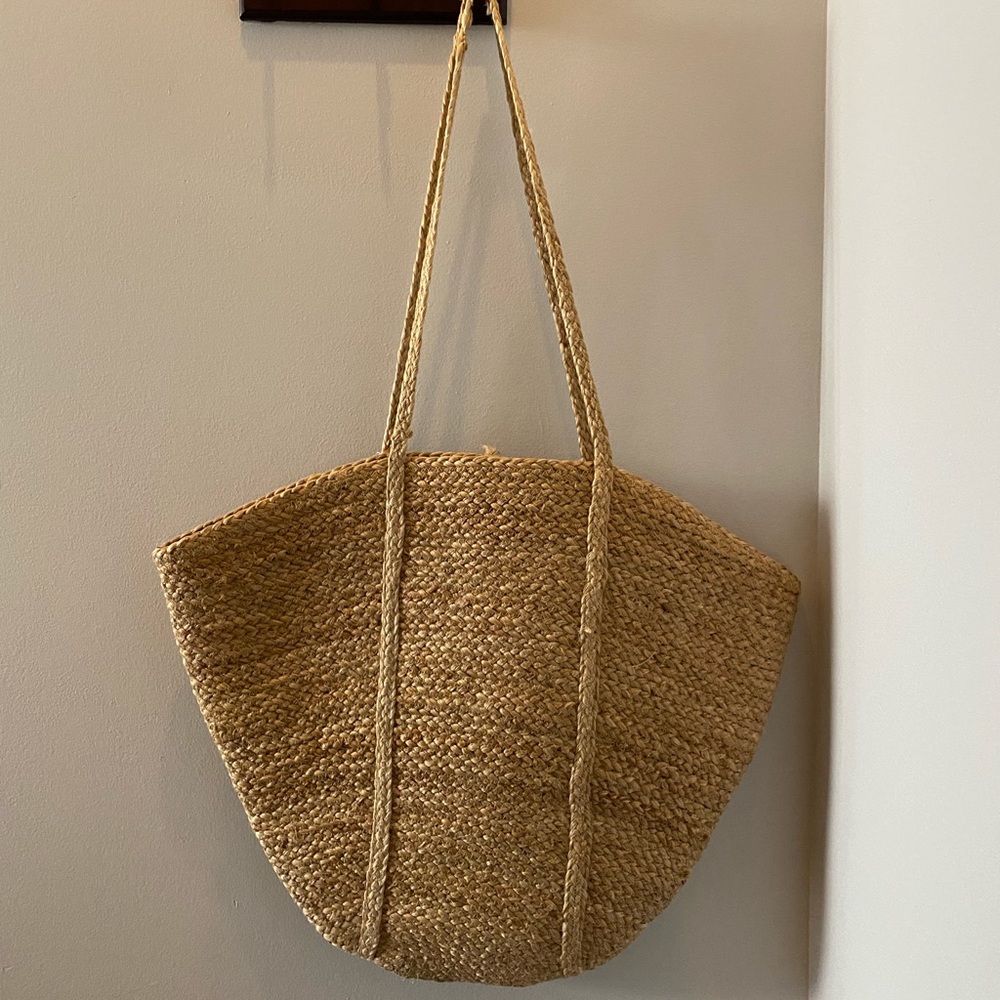 Zara oversized straw tote bag